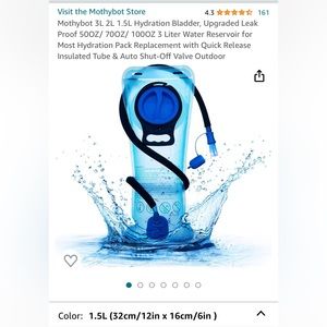 Mothybot 1.5L Hydration Bladder, never used